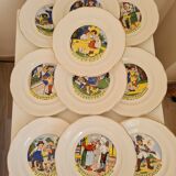 Dessert plates nursery rhymes of digoin and sarreguemine