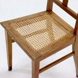 Amsterdam School Oak and Cane Chair 1920s