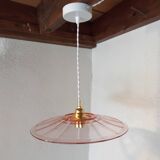 Vintage pink glass pendant light