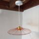 Vintage pink glass pendant light