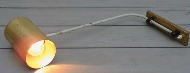 Lampe applique tuyau rotule vintage 1950 laiton