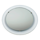 round mid century modern illuminated WALL MIRROR with metal frame 1950s