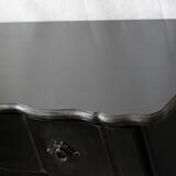 Victorian style black patinated crossbow chest of drawers