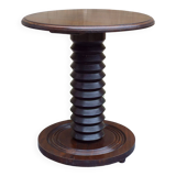 Round side table in turned wood