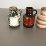 Ensemble de cinq vases Fat Lava « 414-16 » fabriqués par Scheurich, Allemagne