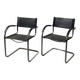 Paire de Fauteuils Design en simili cuir et Aluminium