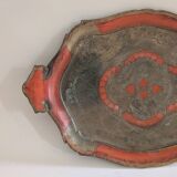 Plateau florentin doré et orange – 44,5 x 29 cm