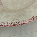 Plat rond en terre de fer de Gien modèle Aubépine rose