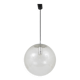 Large glass globe pendant light with bubbles and chrome by Peil & Putzler, Germany, 1970s.