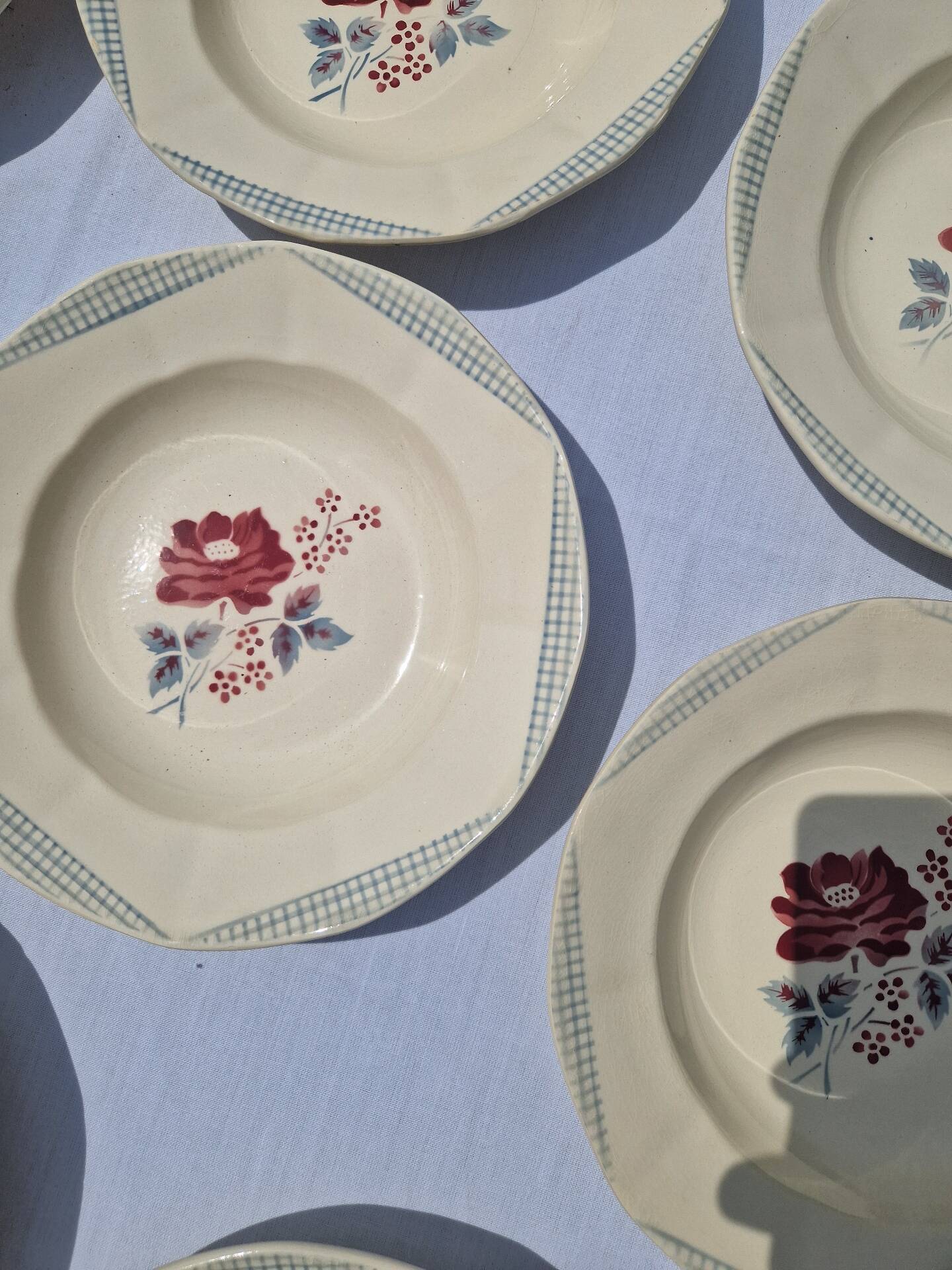 Set of 10 Deep Plates Model Josiane Sarreguemines Manufacture