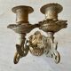 Pair of brass wall candle holders