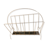 Vintage metal metal perforated magazine holder