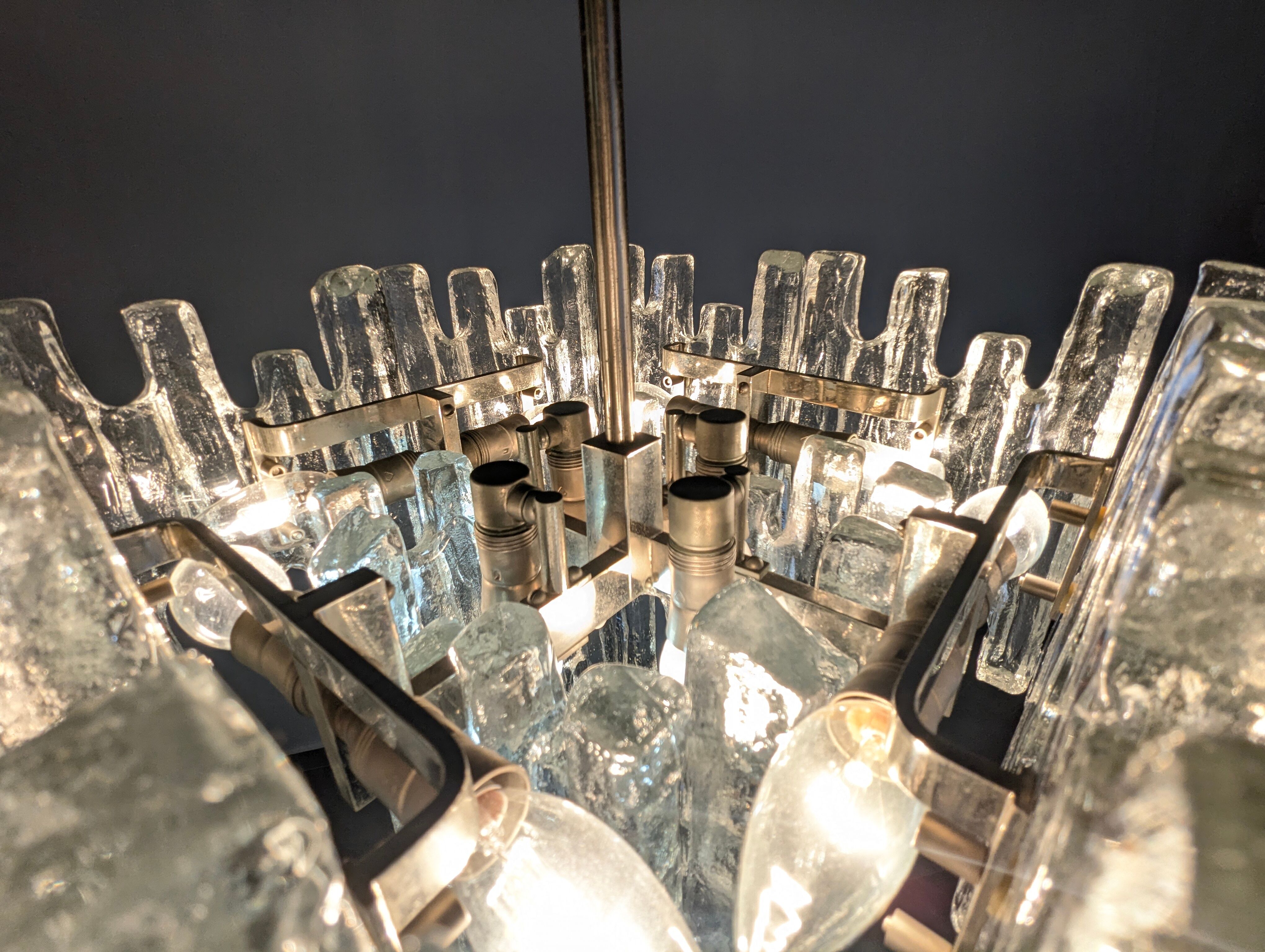 Ice Glass Lamp by J.T. Kalmar 1970s