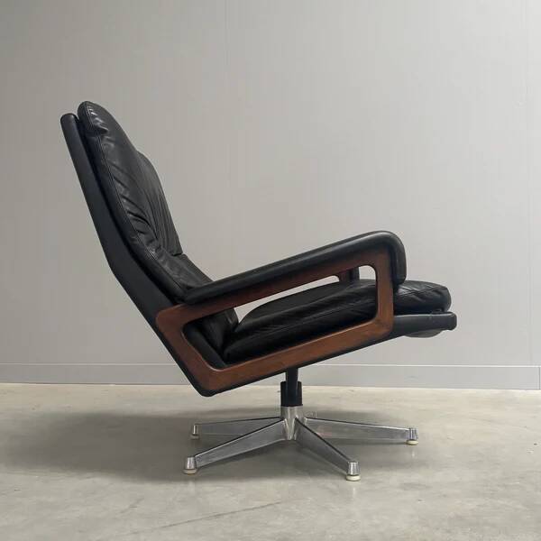 King chair with hocker by Strässle, 1960s