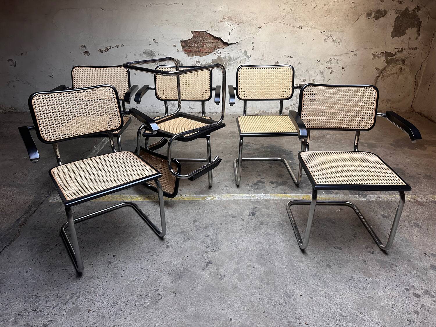 Set de 6 chaises Cesca B64 par Marcel Breuer