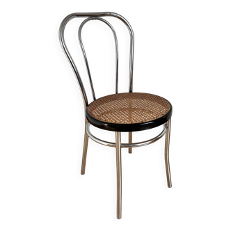 Cane and chrome chair