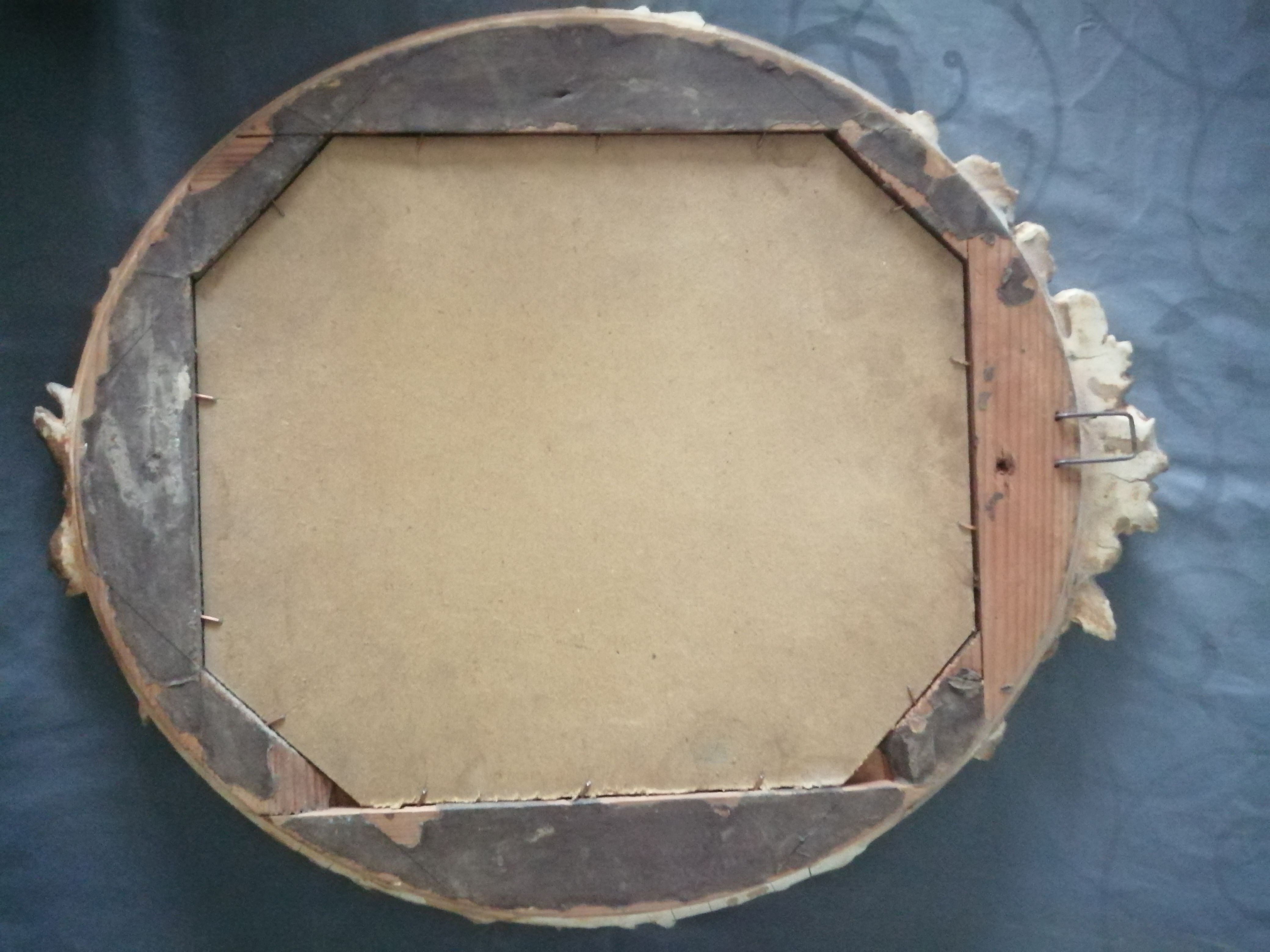 Old wooden and stucco mirror 37x45cm