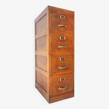Old file cabinet, oak and brass, early 20th century