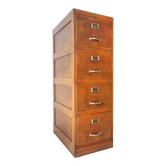 Old file cabinet, oak and brass, early 20th century