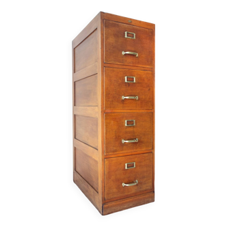 Old file cabinet, oak and brass, early 20th century