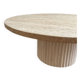 Omega Circular Coffee Table Natural Travertine - 80cm D