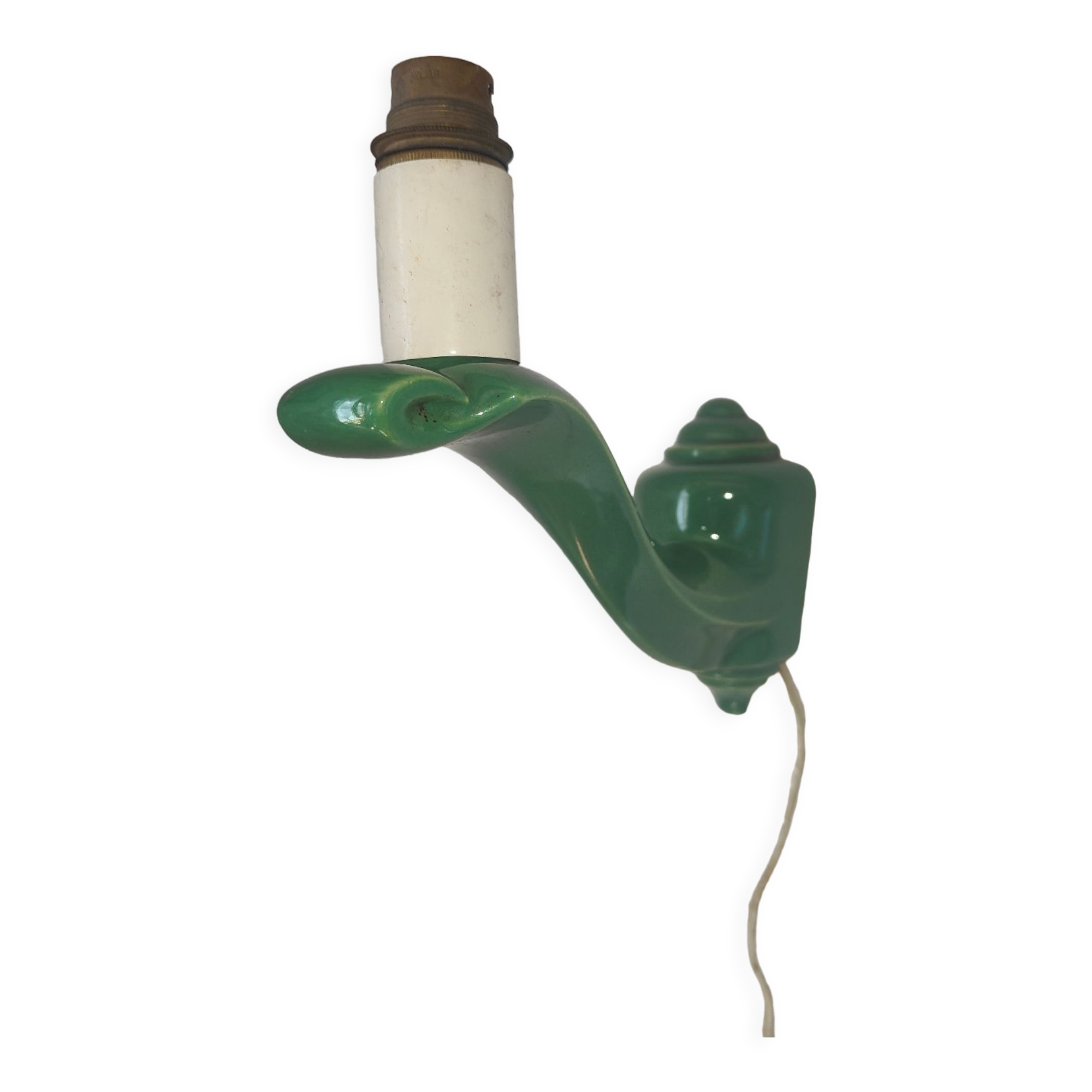 Wall lamp 50s green porcelain