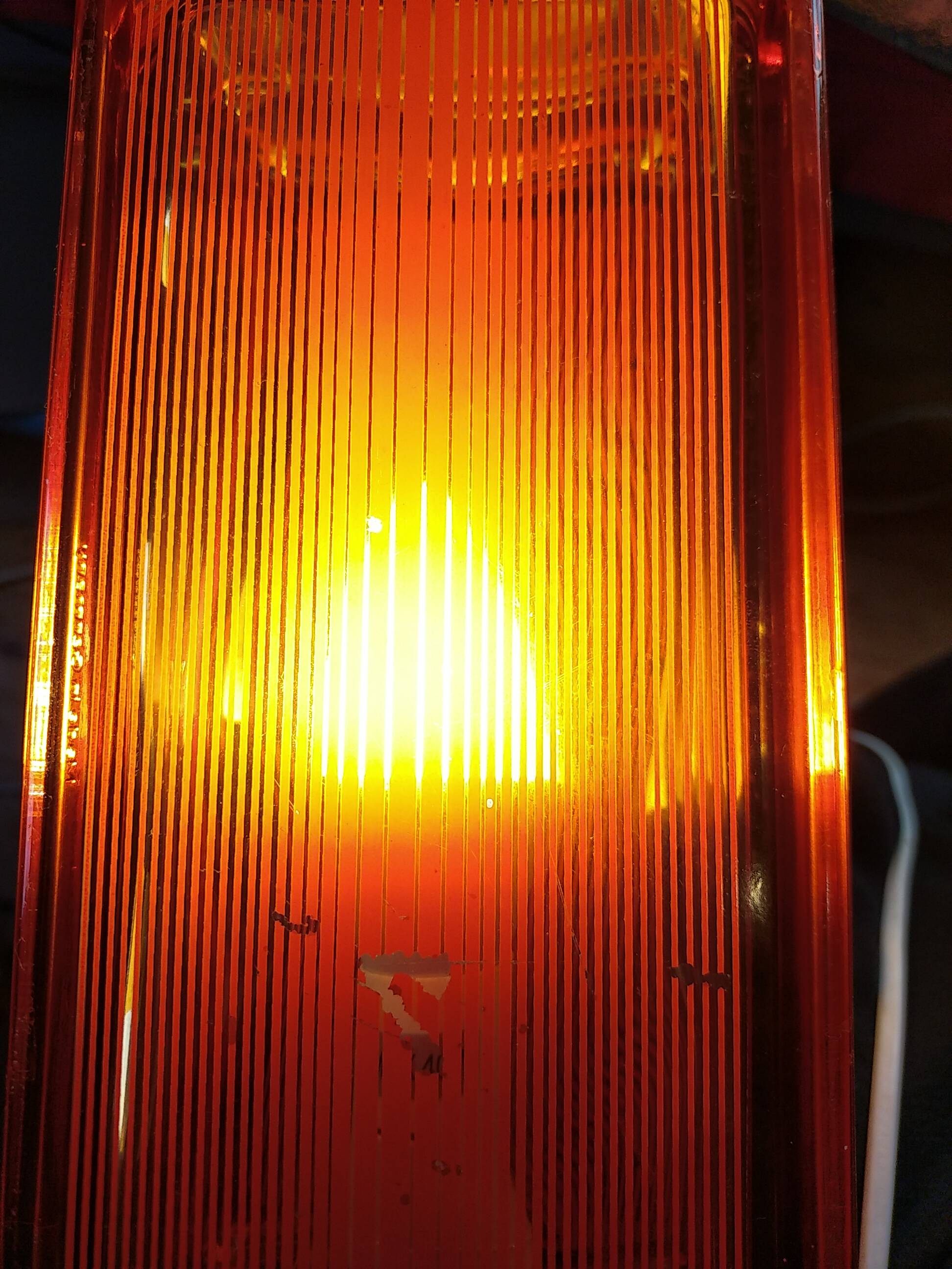Lampe brique de verre leonardo vintage style feux stop 70 '