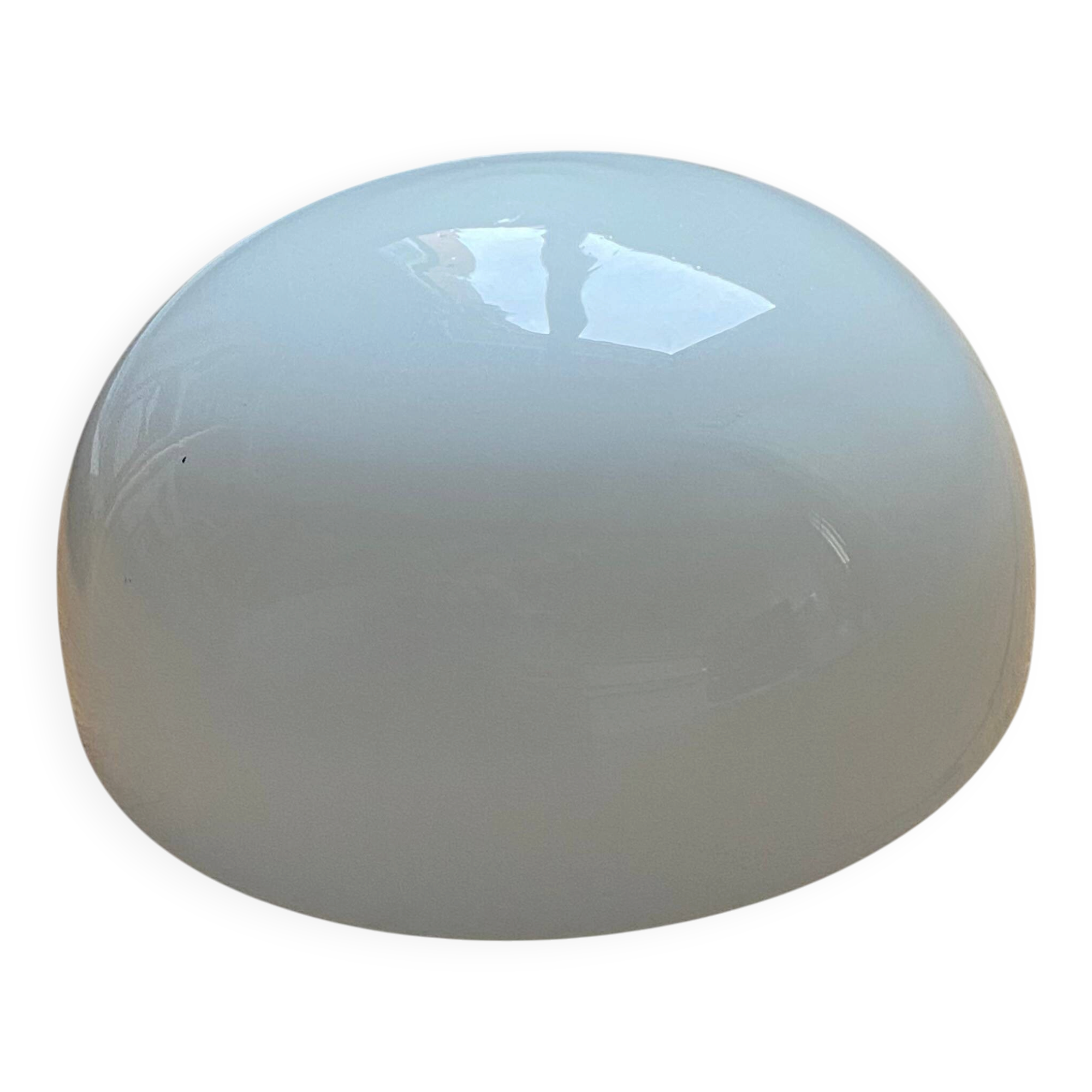 Small antique ceiling light wall sconce white opaline glass half-moon 15 cm