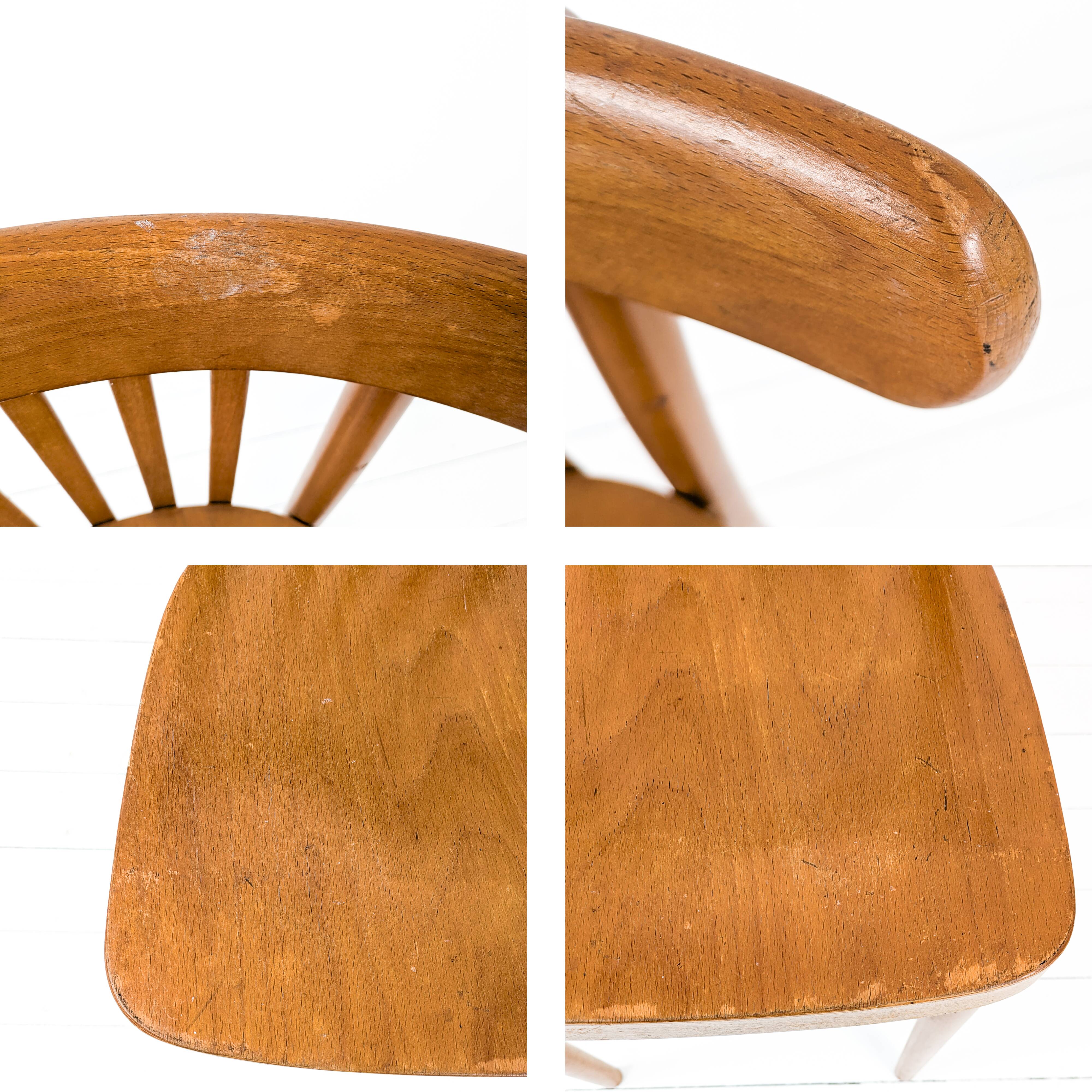 2pcs Chaise de café Chaise de bistrot Mid Century Vintage Café Bistro Streb