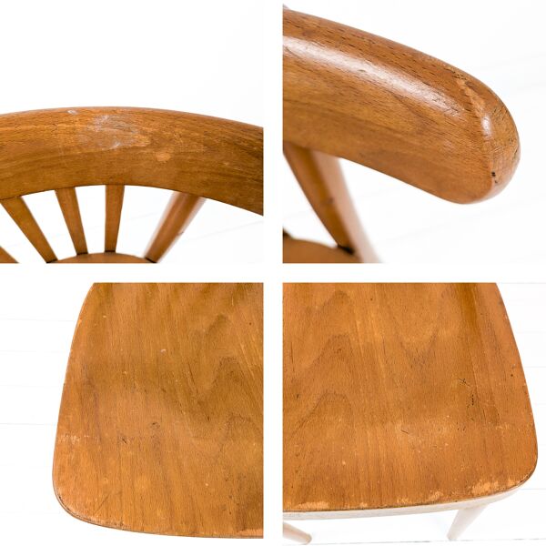 2pcs Chaise de café Chaise de bistrot Mid Century Vintage Café Bistro Streb