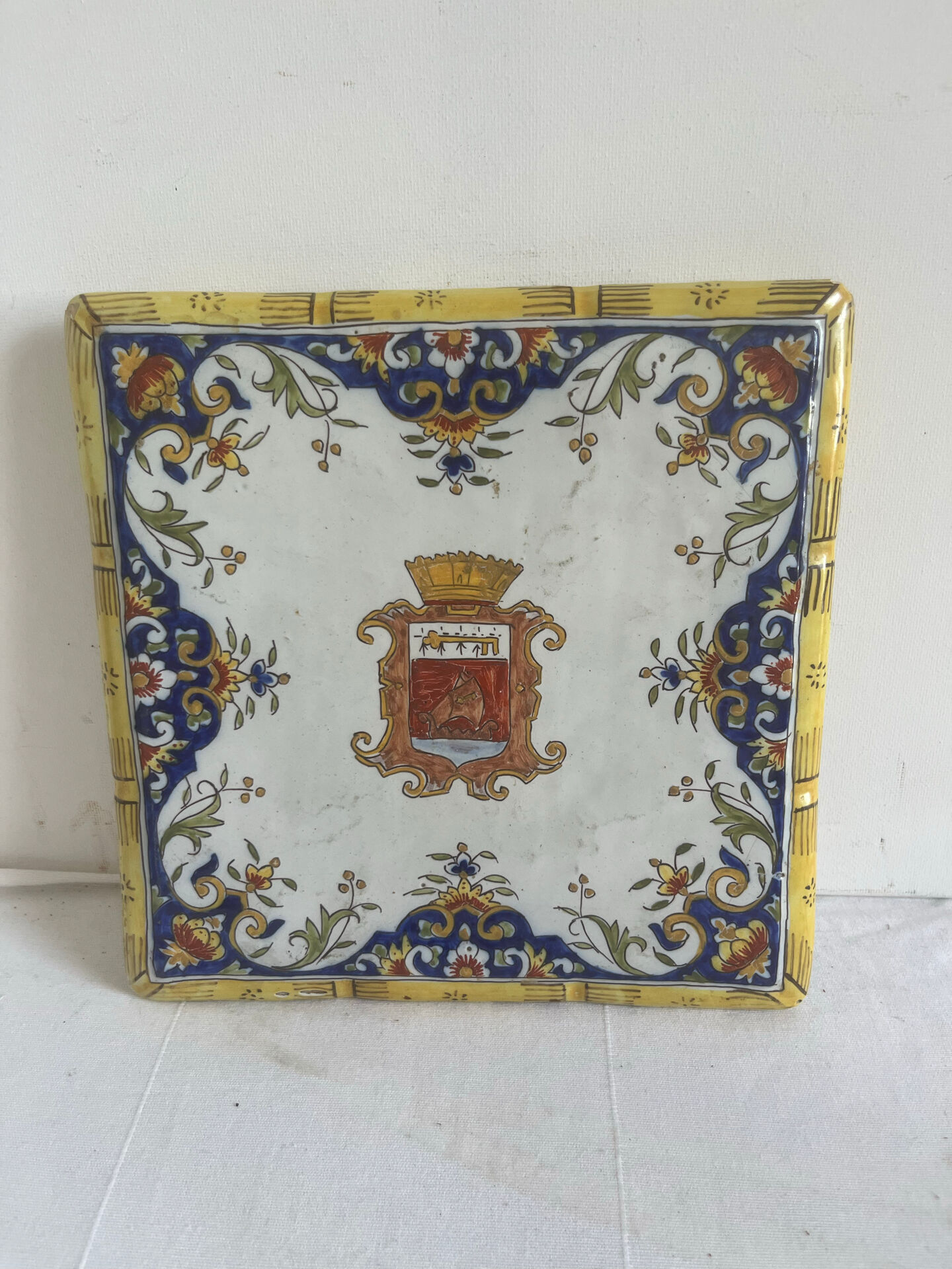 Old Rouen earthenware trivet