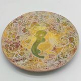 Large 27.5cm bowl signed Bernard Buffat "bird decoration"