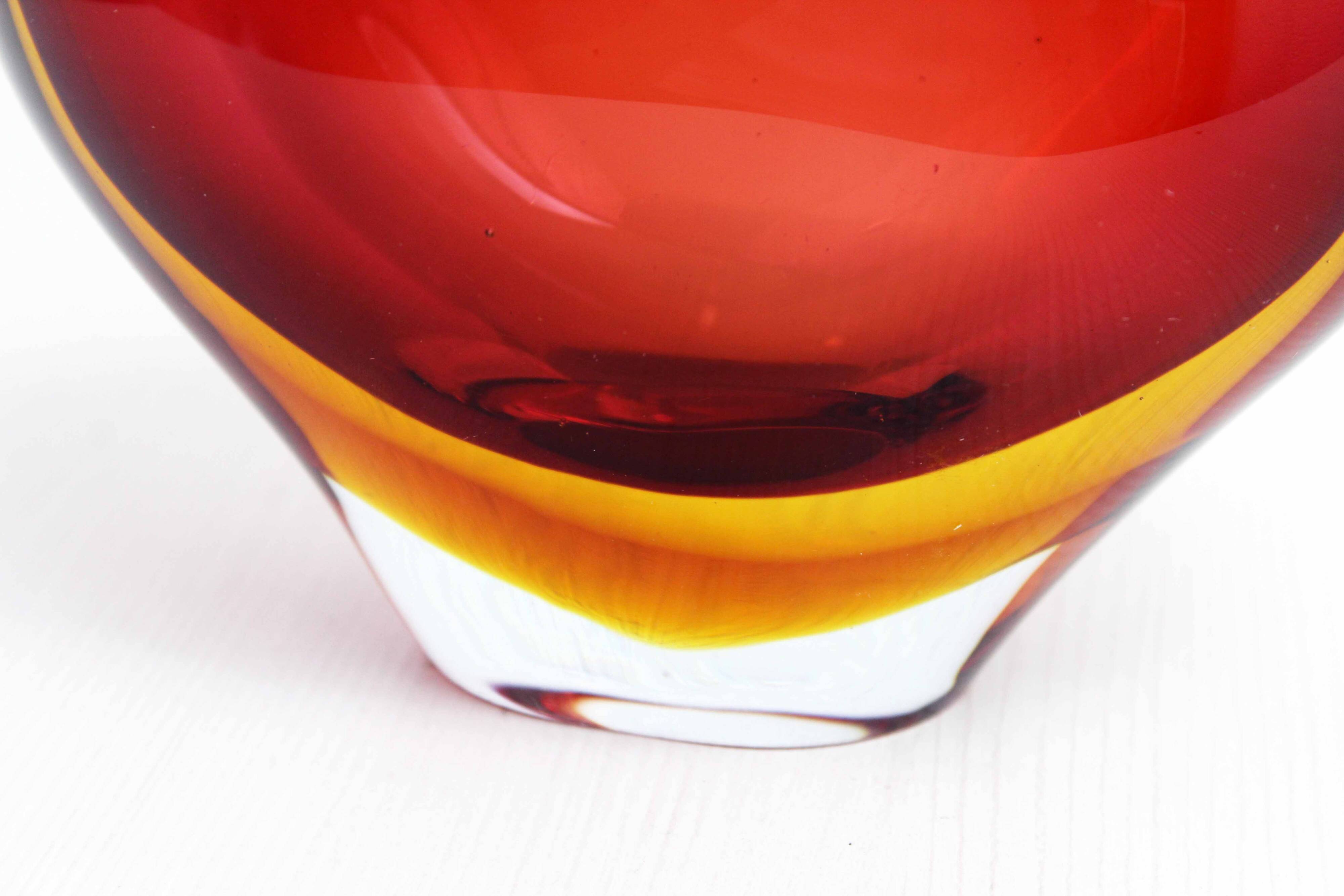 Murano glass heart vase