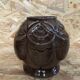 Old art deco vintage brown enameled cast iron plant pot