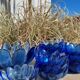 Saladier coupe à fruit verre bleu vintage