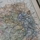 Map of Seine-et-Oise, France. Antique printed in 1889.