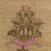 Light Brown & Pink Vintage Persian Rug, Handmade Wool Classic Home Decor