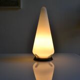 Lampe de table vers 1950 60 en verre opalin blanc