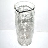 Vintage water pitcher in hammered moulded glass 25cm