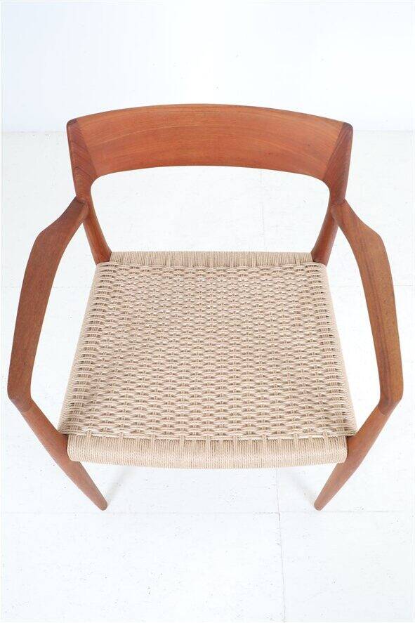 Armchair “#57” by Niels Otto Møller / Teak / Paper cord / Fully restored / 1960s / 1970s / Danish Modern Design
