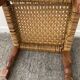 Scandinavian ottoman footrest in wood and rope 70s