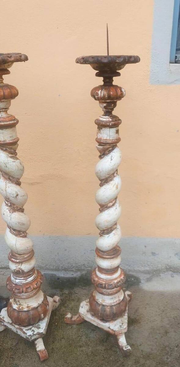 Pair of large antique torches from the 18th century.