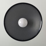 Black perforated hanging lamp années 80