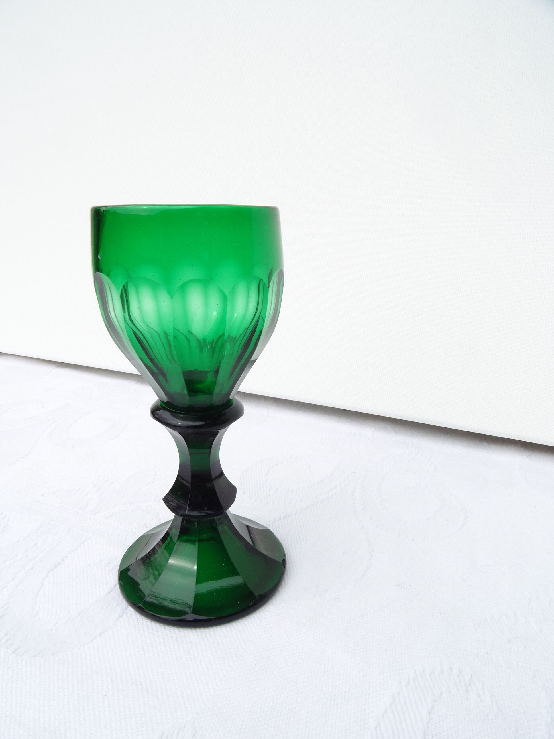 Lot de 4 verres à liqueur en crystal vert