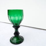 Lot of 4 liquor glasses in green crystal