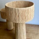 Minimalist raffia bedside table lamp