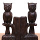 Vintage Owl Bookends Wood Spain, 1960s