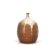 Ovoid vase with a small neck in brown beige ceramic and white drips.