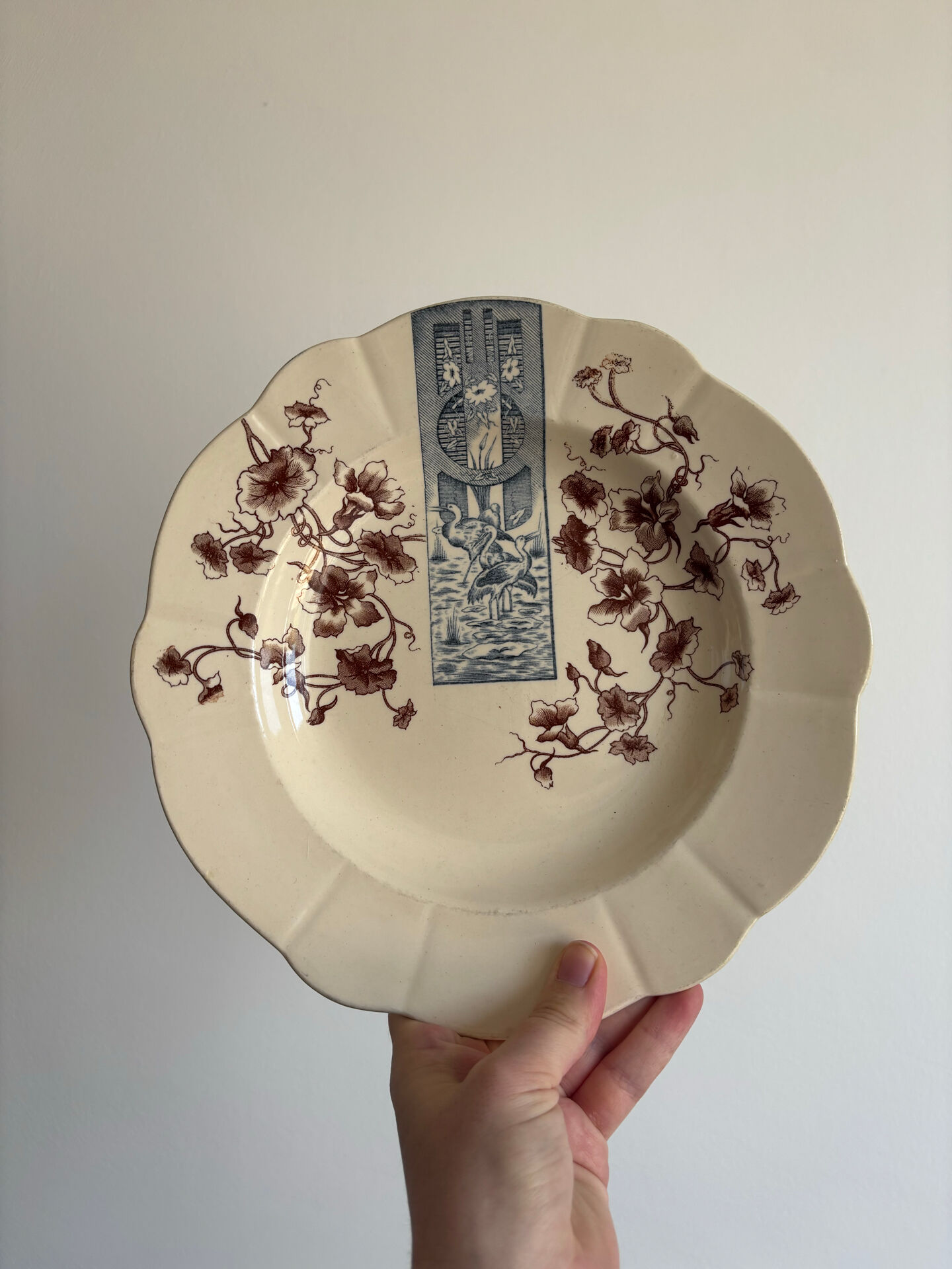 Iron earth plate sepia and blue Longchamp - iron earth storks