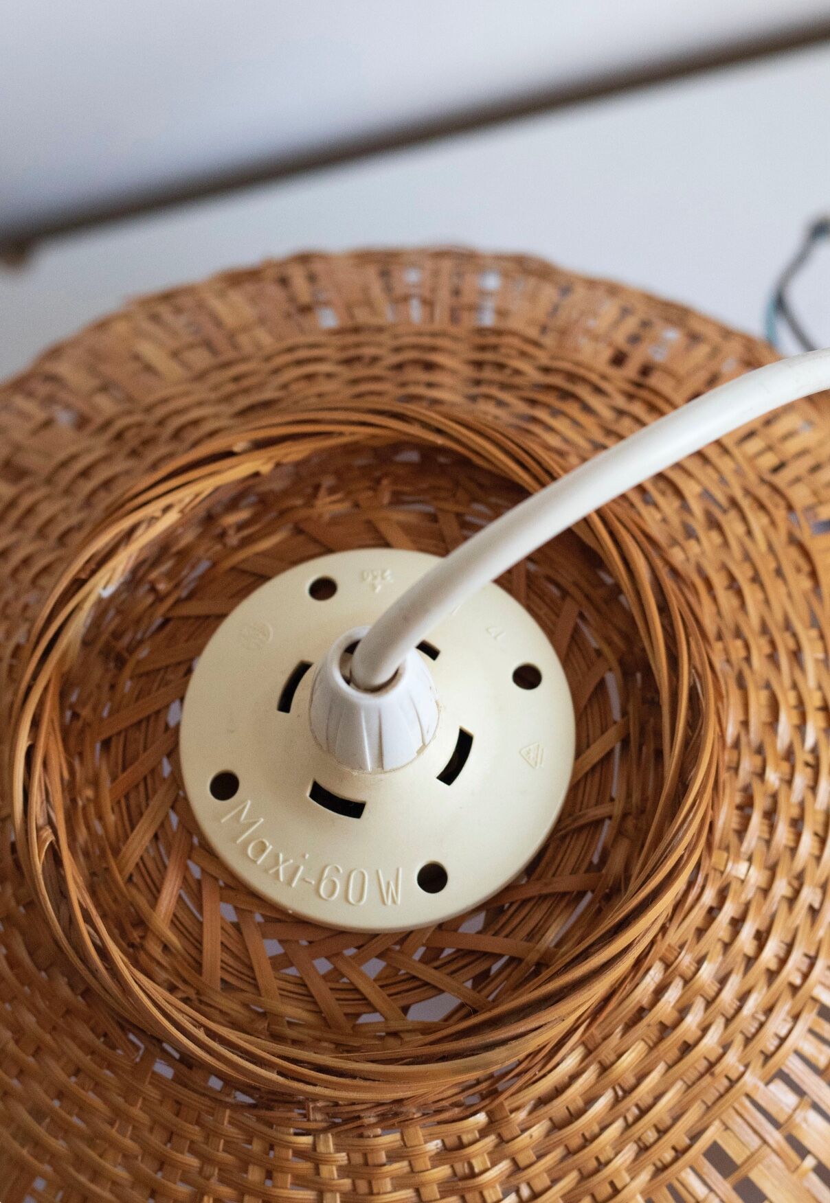 Vintage wicker pendant lamp